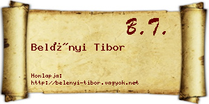 Belényi Tibor névjegykártya