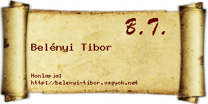 Belényi Tibor névjegykártya